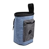 Toddmomy Tragbare Hunde leckerlitasche mit Zugband Großer Futterbeutel für Training und Outdoor Wasserabweisend Praktische Snack Aufbewahrungstasche für Haustiere Blau