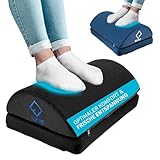 FLIPLINE Fußstütze Schreibtisch Schwarz, Abnehmbarer & Waschbarer Mesh-Bezug, Höhenverstellbare Fußbank, Rutschfest Fußablage Schreibtisch, Fußhocker Büro & Homeoffice Zubehör, Ergonomische Footrest