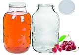 lilawelt24 2x XXL Vorratsgläser 5L Gurkenglas, Einmachglas, Einmachgläser, Glasballon, Vorratsglas, Einweckgläser konservierung Konservengläser