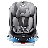 Baby Autositz Kindersitz 360°drehbar mit ISOFIX und Ruheposition, Gruppe 0+1/2/3 (9-36 kg/0-12 Year), 5-Punkt-Sicherheitsgurt, Kinderautositz, Schwarz