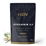 HSN Evocasein 2.0 Mizellarkasein, karibische Vanille, 2 kg, sequentieller Protein-Shake, ideal für vor dem Schlafen, mit Digezyme-Enzymen, kein Dosierer enthalten, kein GMO, vegan, glutenfrei