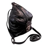 Le Sabbi 30128blk, Damen Rucksackhandtasche, Schwarz (Black), 10x21.5x17 cm (W x H L)