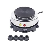 Einzelkochplatte Elektrisch 500W Kochplatte 1er 9.6cm Heizgefäßes Herdplatte 1 Kochfeld Heizplatte 6 Temperatureinstellung für Tee Kaffee Küche Single Heizplatte