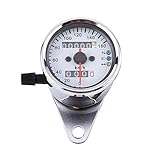 Motorrad Geschwindigkeitsmesser, Motorrad Tachometer Universeller, Universal Motorrad Kilometerzähler Manometer Signal Dual Digital Display KM/H(Silber)
