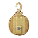 LVUNZJCA Gürteltasche Gürtelaufbewahrung, kleine runde Schlüsselanhängertasche für Sport, Wandern, Camping(Braun)