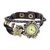 Fycakly Vintage Anhänger Armbanduhr Handgewebte Casual Herren- und Damenmodeuhr Herrenuhren mit Weckerfunktion Solar Uhr (B, One Size)