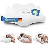 Gobikey Nackenkissen Kopfkissen Orthopädisches Kissen Memory Foam Kissen Ergonomisches Kopfkissen Nackenstützkissen gegen Seitenschläferkissen für Seiten, Rücken & Bauchschläfer Weiß