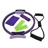 eyYvxmep Pilates Ring mit Widerstandsgurt/Zuggurt Starker Fitness Training Kreis für KöRper Toning, Yoga und Kraft Training