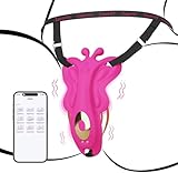 Tragbarer Butterfly Vibration für Sie Klitoris Stimulation，Vibrator mit Fernbedienung APP, BDSM Auflegevibrator Vibratoren Leise mit Gürtel Sex Spielzeug für die Frau mit 9 Vibrationsmodi