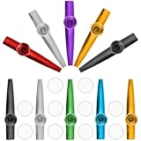 10 Stück Kazoo Set, Metall Kazoos Mit 10 Austauschbaren Membran, Geeignet, Kazoo Bunt Fur Kinder, Party Favors Geschenke, Für Kinder, Erwachsene Und Musikliebhaber Anfängerkazoo, Kazoo Instrument