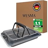 WESMA® Backblech mit Deckel 40 x 33 x 8 cm | Premium rechteckige Backform mit Transporthaube für Blechkuchen & Kuchentransport | Kuchen Transportbox, Kuchentransportbox, Kuchenbox, Kuchenbehälter