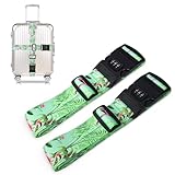 Suweir Koffergurt Kofferband Set mit Zahlenschloss Kofferband Gurt Auffällig Kofferbänder- 5 * 190cm Einstellbare Koffer Gurtband Koffer Zubehör für Schnell erkennen Gepäck Reisetasche Koffer