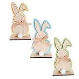 Garneck 3st Kaninchen-verzierung Kaninchendekor Im Freien Hase Plüsch Hasenballon Osterdekorationen Hase Formschnitt Ausgestopft Fensterdekoration Zu Ostern Osterflagge Osterhasen Holz
