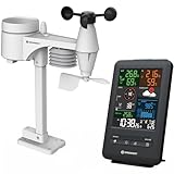 Bresser 7002525 Wetterstation Funk mit Außensensor 5-in-1 Beaufort mit großem Farbdisplay, Sensor für Temperatur, Luftfeuchtigkeit, Luftdruck, Windrichtung und Regenmesser, Schwarz, Einzigartig