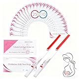 25 Ovulationstest+10 Schwangerschaftstest,Kinderwunsch Ovulationstest Kit,Fruchtbarkeitstest für Frauen Eisprung 25 mIU/ml,Ovulationstests für Eisprung bei Kinderwunsch,Rot