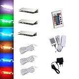ACCE LED RGB Glaskantenbeleuchtung Glasbodenbeleuchtung Vitrinenbeleuchtung Clip Glas höchste Qualität Spiegel Edelstahl (3er)