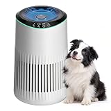 Operan Luftreiniger Allergiker für Zuhause Schlafzimmer Büro, HEPA Luftfilter für Rauch Haustier Schuppen Gerüche bis zu 0,3 µm, Schlafmodus Blaues Umgebungslicht mit Duftschwamm, 22dB, MR2566, Weiß