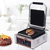 1800W Kontaktgrill Abnehmbare Platten Plattengriller Toaster, Sandwich Grill Toaster mit Temperaturkontrolle, Edelstahl Sandwichtoaster für Steak, Toast & Vegetables, 180º Öffnung