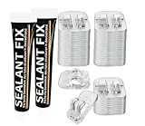 OSDUE 50 Stück Klebehaken & 2 × Montagekleber 40g, Zur Katzennetz für Balkon, ohne Bohren, Stabiler Klebehaken für Balkon, Fenster & Terrasse, Transparent, Wetterfest