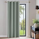 PONY DANCE Gardinen Kinderzimmer Junge 1 Stück H 200 cm x B 140 Verdunkelungsvorhang Abdunkelnd Ösenschal Thermovorhang Hitzeschutz Blickdichte Vorhänge mit Ösen, Salbeigrün