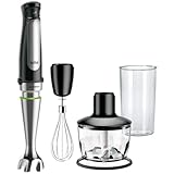 Braun MultiQuick 7 MQ 7035X Stabmixer - Pürierstab mit abnehmbarem Edelstahl Mixfuß mit ActiveBlade Technologie zum Pürieren der härtesten Zutaten, inkl. 3-teiliges Zubehör Set, 1000 Watt, schwarz