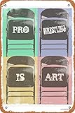 Pro Wrestling is Art (chairs) Fotodruck, Metall-Blechschild, Vintage, 20,3 x 30,5 cm