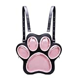 GZBMEZS Niedliche Büchertasche, ästhetische Katzenpfoten-Rucksäcke für die Schule, Aufbewahrungstasche, große Plüschpuppe, Reise-Tagesrucksack für Katzenliebhaber, Black Walnut, Refer to description