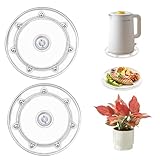 2 Stück Drehscheibe,Drehplatte 15cm,360 Grad Rotierende Drehplattform,Multifunktionale Rotierende Scheibe mit Stahlkugellagern für Monitor TV Lautsprecher Handwerk Pflanzen (Transparent)