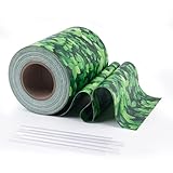 Sunnylaxx PVC Sichtschutzstreifen Doppelstabmatten Zaun, 35m x 19 cm Buchsbaum, inkl. 20 Befestigungsclips,Zaun sichtschutz, Gartenzaun, Stabmattenzaun, Zaunfolie, Bauzaun
