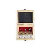 STIER T-Nutfräser-Set 3-teilig M5 M6 und M8 Schrauben, 8 mm Schaft, für Oberfräsen, T Nut Fräser, T Nutfräser