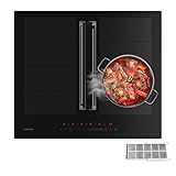 Klarstein Chef-Fusion Induktionskochfeld Mit Dunstabzug - 60 cm, 600 m³/h, 6400 W, Flexzone, Energieeffizienz A, Touch-Bedienung, Platzsparend