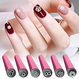 Rrlihjgu 6/10 Stempelstift-Set, professionell, Nagelstempelstift für Designs, Nagelstempel für Frauen und Mädchen, einfach zu bedienendes Nagelstempel-Set für Frauen und Mädchen, Maniküre zu Hause (1