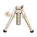 ProWildGear 360 Degree Rotation Aluminum Alloy Bipod Adjustable Extension Quick Detach Picatinny 21mm Rail Mount with Spikes with Metal Foregrip (DE/Foregrip)