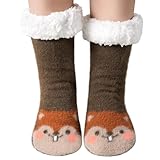 Blu Ninfee Hüttensocken Kuschelsocken Damen 39-42 35-38, Wintersocken Stoppersocken Thermosocken Flauschige Socken Damen, Gefütterte Haussocken Rutschsichere Warme Bettsocken für Frauen und Mädchen