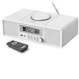 Stereoanlage Kompaktanlage Home-CD-Stereosystem, Radio CD-Player mit Bluetooth, FM-Radio, Aux-In, USB-Wiedergabe, (Weiß)