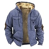 VaiKanhai Herren Winter Plus Samt Verdickt Doppel Western Cowboy 3D Gedruckt Kapuze Warme Baumwolljacke Winterjacke (Purple, XXXXL)