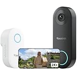 Reolink Video-Türklingel mit Chime, 5MP Ultra HD Kabelgebundene Türklingel mit Kamera, 2,4/5GHz WLAN, Personenerkennungsalarme, 180° Ultraweitwinkel, 2-Wege-Audio, Fernzugriff, Video Doorbell WiFi
