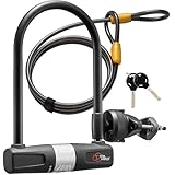 Fahrrad Bügelschloss mit Kabel - Via Velo Fahrradschloss 14 mm Bügel und 10 mm x 1,8 m Kabel mit Halterung fürs Rennrad, Mountainbike, E-Bike, Klapprad, Großartige Sicherheitsvorrichtung fürs Fahrrad