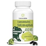 Liposomales Sulforaphan Hochdosiert, 450mg Tagesdosis, Brokkoli Kapseln aus Brokkolisprossen Extrakt, Reich an Aktivem Myrosinase & Sulforaphan, 5X Advanced Formula, Vegan (60 Kapseln)