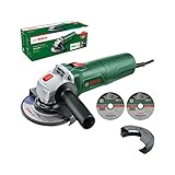 Bosch kompakter Winkelschleifer UniversalGrind 7-125 (750 W; 2x gerade Trennscheiben; 1x Schleifscheibe; zum Schleifen, Trennen und Bürsten; im Karton) – Amazon Edition