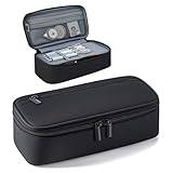 Gicctyble Federmäppchen Mäppchen 5 Fach, Große Federtasche, Einfaches Design Strapazierfähige Federmappe für Mädchen und Jungen, Pencil Case für Teenager und Erwachsene (Schwarz)