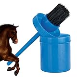 Pferdemanschette für Öl, Hufbürste - Haaruniform Huföl Eimer - Ölflasche für Pferdetraining, Hufölbürste und Eimer Kombination ist auf der Runde, Pferdezucht