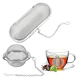 Gewürzsieb Zum Mitkochen, 2 Stück Gewürzsiebl Zum Kochen, Gewürzei, Gewürzsieb Zum Kochen, Stahlgewürzsieb Edelstahl,Gewürzkugel Zum Mitkochen,für Die Teezubereitung Zu Hause, Catering und Kochen