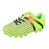 Vizari Impact JR FG Fussballschuhe Kinder - Stollenschuhe Outdoor Fußballschuhe für Jungen & Mädchen - Grün/Orange, Größe 36