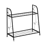 STILISTA Pflanzenregal aus Metall für Indoor und Outdoor, Blumentreppe, verschiedene Modelle, 2 Ablagefächer