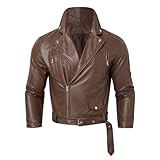 Leather Jacket, Motorrad Lederjacke Herren, Lederjacke Herren, Winterjacke Herren Leder, Bikerjacke Herren, Cowboy Jacke Herren, Motorrad Jacke, Lederjacke Herren Schwarz,