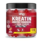 Kreatin Gummibärchen 5000mg – Vegane Creatin-Monohydrat-Gummis 5G für und GYM Ergänzung – mit Erdbeergeschmack | 120 Gummibärchen | 30 Portionen | (1)
