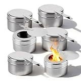 Snowth 6 Stück Edelstahl Brennbehälter, Brennpastenbehälter mit Deckel, Speisewärmer Brennbehälter Brennpaste, Fondue Brenneraus, Rostfreier Stahl Brennbehälter Brennpaste, für Schurke, Buffetwärmer