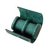NVOQILIN Handgefertigte Leder-Uhrenrollen-Box, Reiserolle mit Samt-Armbanduhr-Halter, Ringen, Vitrinen, für Männer und Erwachsene