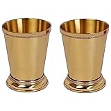 Xbsduih Mojito-Mojito-Gläser, Metall-Cocktailgläser, Fassungsvermögen: 12 Unzen, Goldene Weingläser